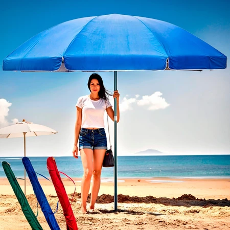 🏖️ Guarda Sol ☀️ Gigante 2,40 1,80 Praia 🏝️ Piscina Pesca Ombrelone Articulado Respirável Proteção 🌴