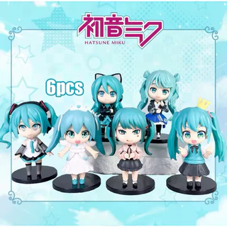 Hatsune Miku Mini Figuras Anime – Conjunto Kawaii Decorativo Mesa Colecionável Brinquedo Presente Geek