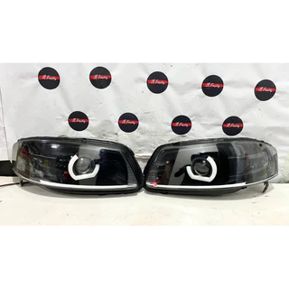 Par Farol VW Gol Saveiro Parati G4 2006 a 2014 LED DRL e Projetor Bi-Xenon