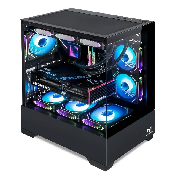 Gabinete Gamer Stellar Pro M9 MetalRed Micro ATX PC Vidro Temperado Alto Fluxo Ar Suporta Water Cooler 360mm