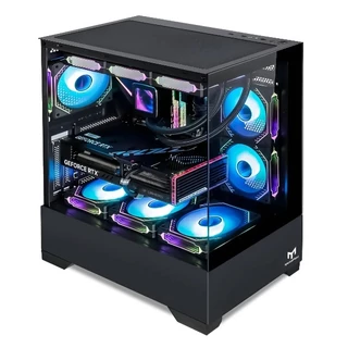 Gabinete Gamer Stellar Pro M9 MetalRed Micro ATX PC Vidro Temperado Alto Fluxo Ar Suporta Water Cooler 360mm
