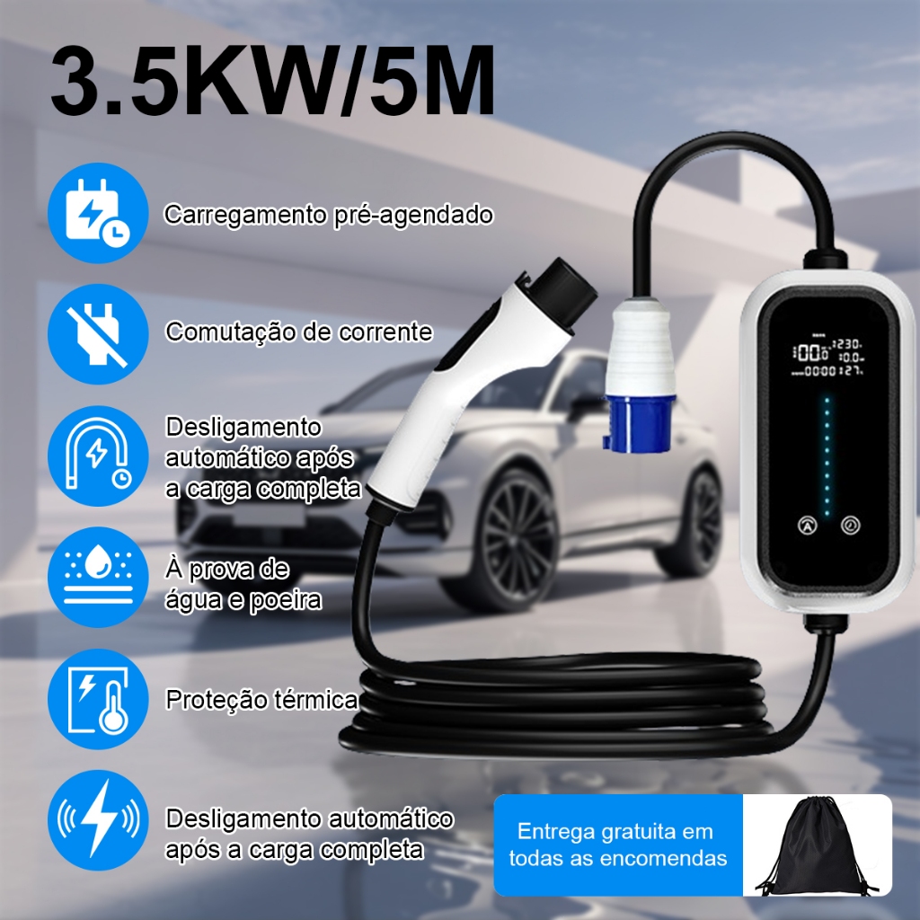 Carregador Portátil Para Carro Elétrico 3,5kw Byd Gwm Bivolt Portátil ...