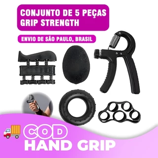 Kit 5 Peças Hand Grip com Resistência Ajustável 5-60kg para Fortalecer Antebraço e Dedos