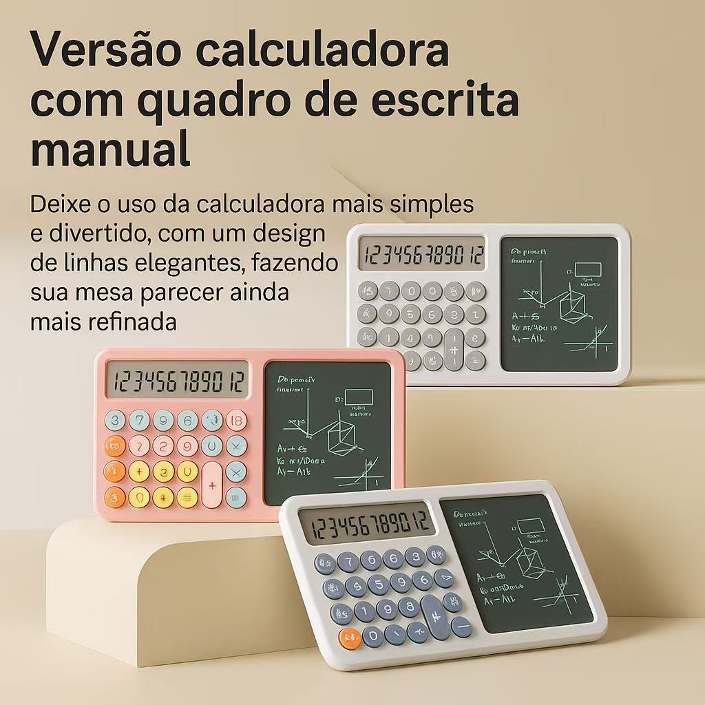 Calculadora Inteligente Tela de Escrita LCD | Solar e Multifuncional Estudo e Escritório