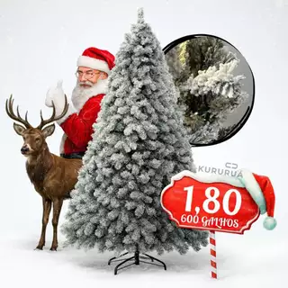 Árvore De Natal Nevada 1,80 Metros Galhos Arvore Festa Decoração Natalina Luxo Pinheiro