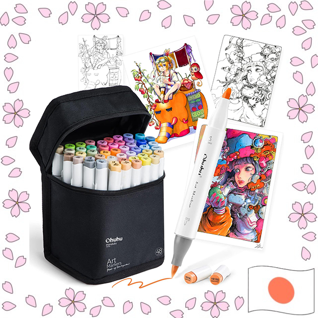 Ohuhu Art Marker Pens – Marcadores Artísticos com Pontas Pincel e