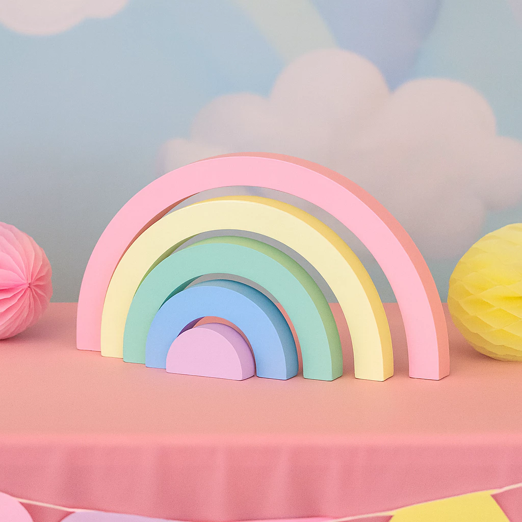 Enfeite Arco Íris Decoração Quarto Colorido Mdf