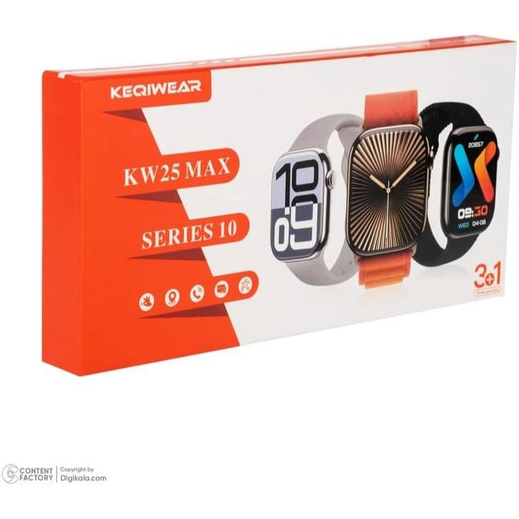 Smartwatch KW25 Max Série 10 – Tela HD, Funções Avançadas + 3 Pulseiras Exclusivas