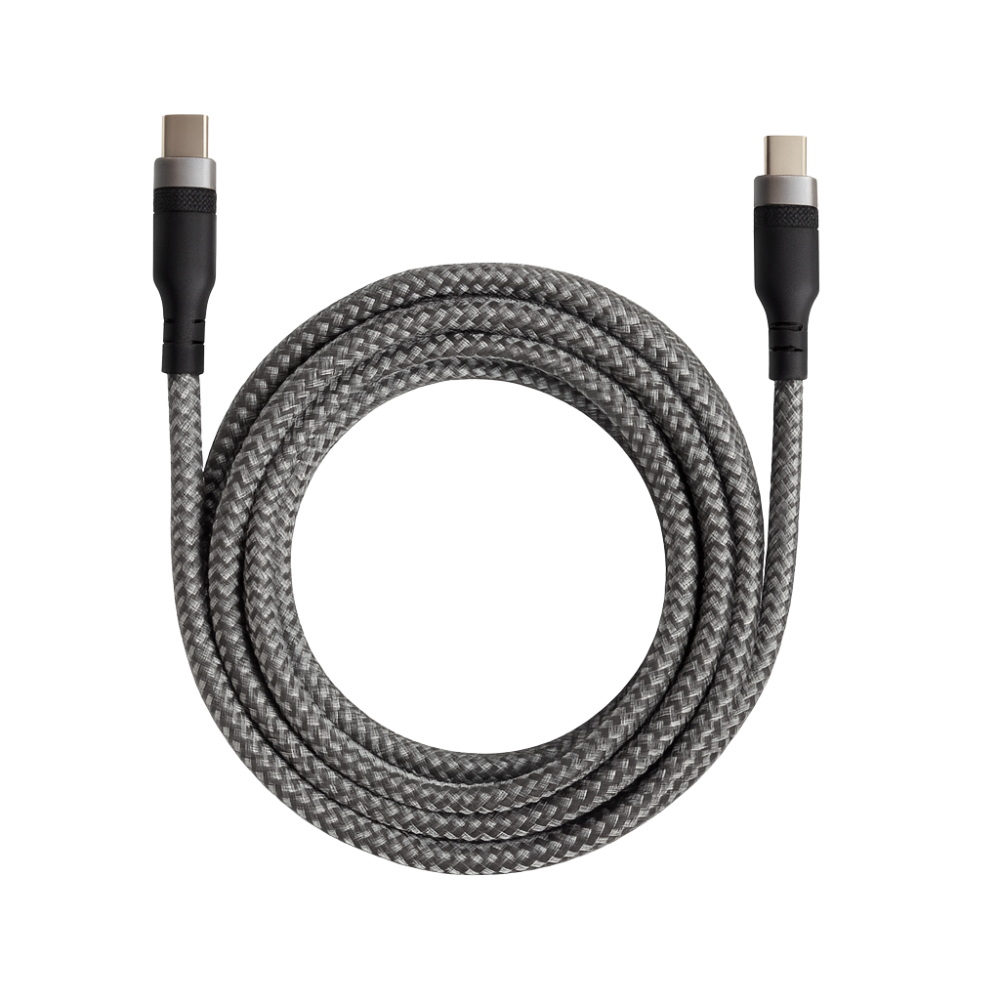 Cabo Usb-c Usb-c 3 Metros 60w Carregamento Rápido Reforçado Cinza