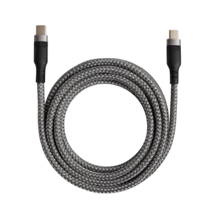 Cabo Usb-c Usb-c 3 Metros 60w Carregamento Rápido Reforçado Cinza