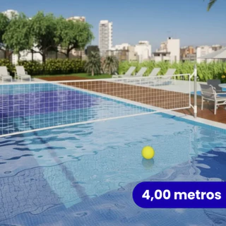 Rede de Volei de Piscina de 4 metros 4 Faixas Resistentes Biribol