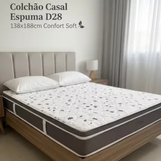 Colchão de Casal Espuma D28 Confort Soft Estampado 138x188cm