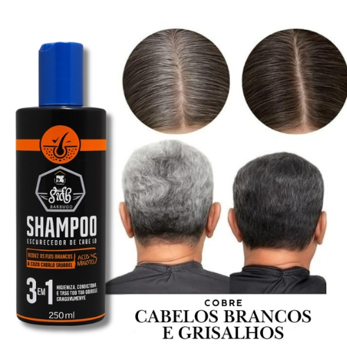Visual Jovem e Renovado – Shampoo Escurecedor Santo Barbudo | Shopee Brasil