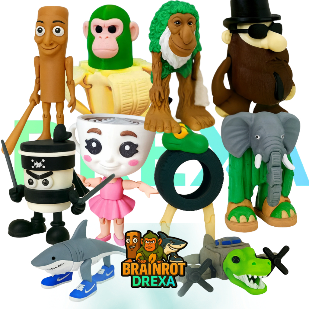 BRAINROT Italiano Boneco Brinquedo articulado Tung Sahur Tralalero ...