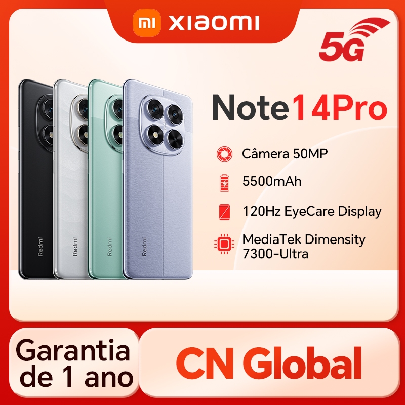 Original Xiaomi redmi note 14 pro 5g Celular 256GB 512GB 5500mAh global ROM