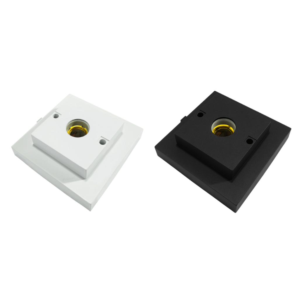 Plafon Quadrado 100W Interneed Branco e Preto E27 Casa Luminária Apartamento Área Interna Sala Quarto Banheiro Cozinha
