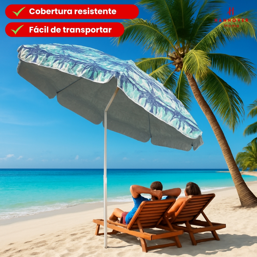 Guarda Sol Gigante 220cmx240cm Praia Reforçado Ajustável Piscina Grande ...
