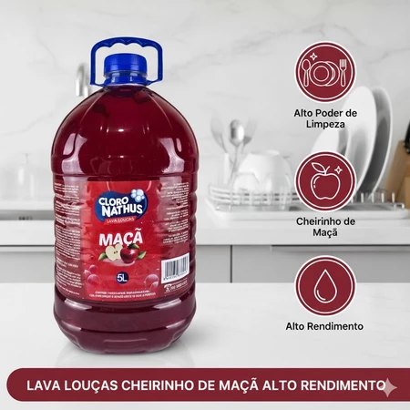Detergente Lava Louças 5L 💧 Alto Poder De Limpeza | Rende Muito + Brilho Impecável