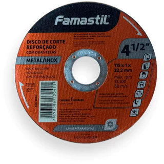 Disco de Corte Fino 1mm Famastil 4.1/2" para Esmerilhadeira Corte Metal sem Rebarba