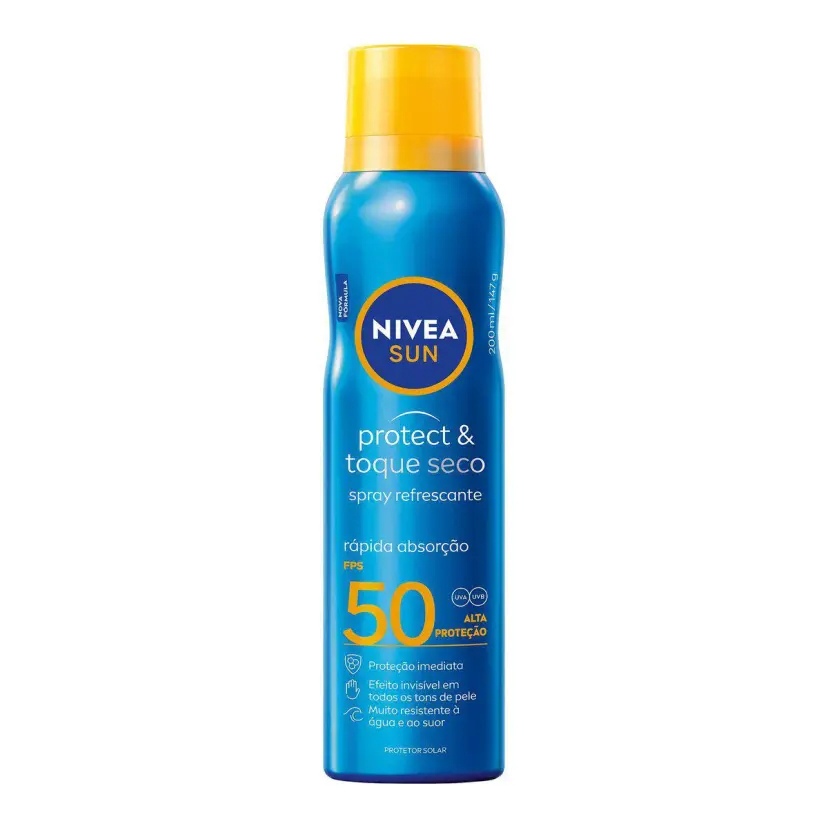 Protetor Solar Spray FPS 50 Nivea Sun Protect & Toque Seco 200ml ...