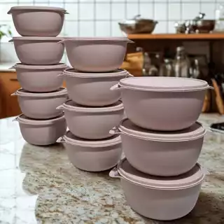 kit 12 bowls 1 litro pote redondo de plástico 1000ml