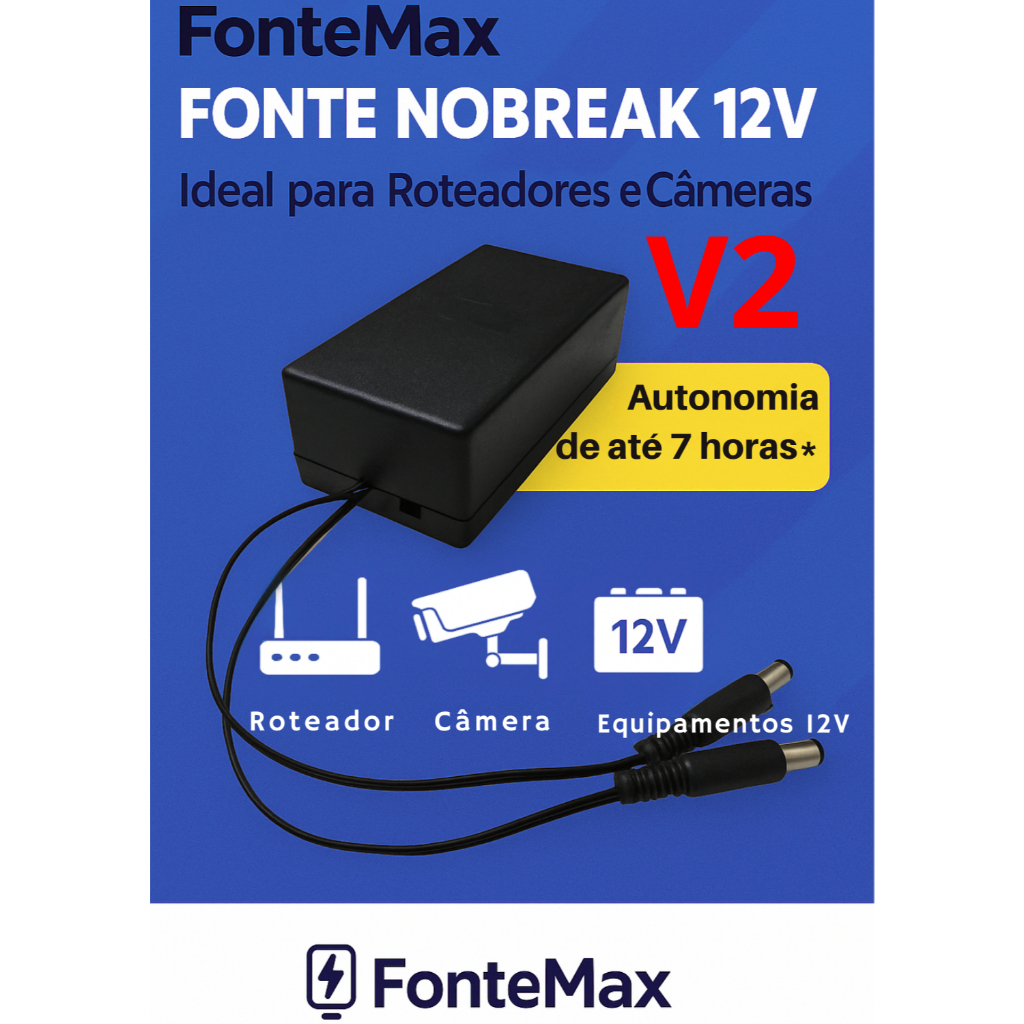 Fonte Nobreak 12v-24W- Mini Ups Para Roteador, Câmera E Mais | Shopee ...