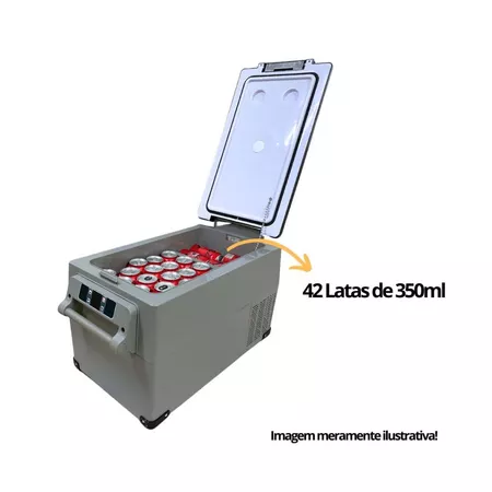 Geladeira Portatil 35 Litros 12V/24V 110v/220v Barco Iate Lancha Caminhão Compressor MaxFreeze