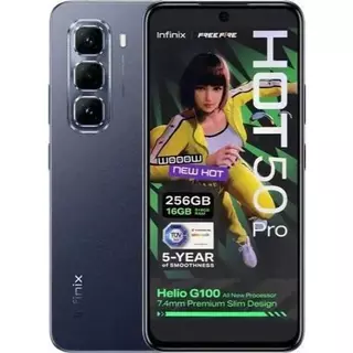 Smartphone Infinix HOT 50 Pro 256GB, 16GB (8+8) RAM, Tela 6,78” 120Hz, NFC, Preto