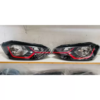Par Farol Volkswagen Polo Track 2023 2024 Personalizado com Friso Vermelho Original Arteb