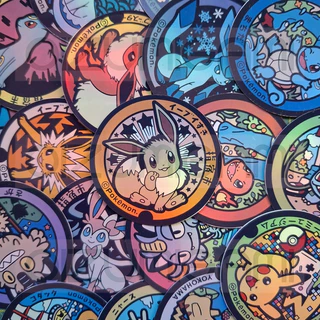 Adesivos Pokémon - Vinil Adesivo Prata Holográfico - Pacote com 18 Unidades
