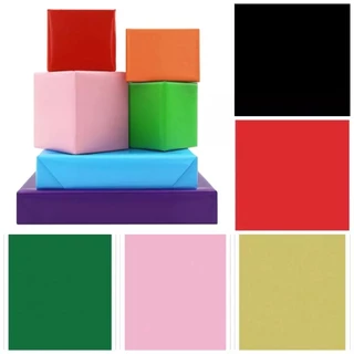 Papel De Presente Colorido Liso Pacote Com 40 Folhas 50cm x 60cm Aniversário Natal