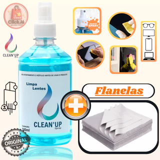 Limpa Lentes Clean Up 500ml para Óculos, Celular e Computador Efeito Antiembaçante Brilho Impecável