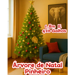 Árvore De Natal Pinheiro 1,80M E 420 Galhos Apoio De Metal Verde Sala Natal Família Natalina em Oferta na Shopee