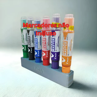 Suporte Para 4 ou 6 Pincéis Marcadores De Quadro Branco Board Master - lilás azul - cinza azul