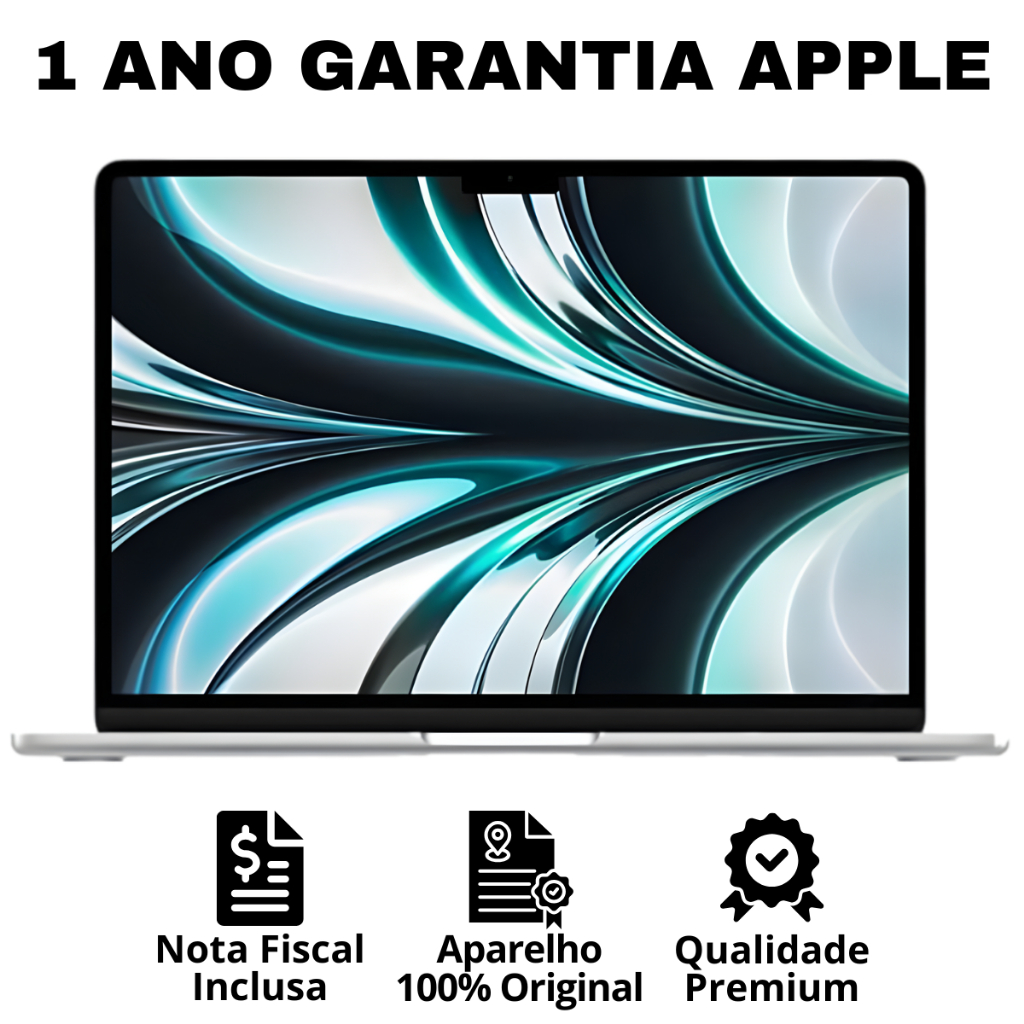 Apple MacBook Air M2 13” 15” 256GB 512GB Novo Lacrado NF + 1 Ano