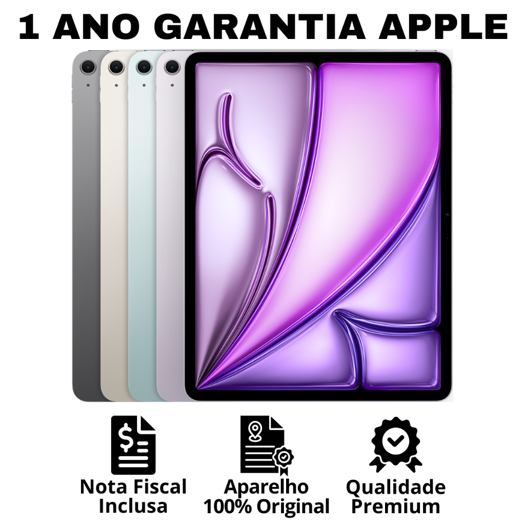 Apple Ipad Air 6th M2 11” 128GB Wi-Fi Novo Lacrado NF +1 Ano de