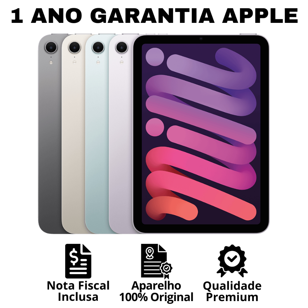 iPad Mini A17 Pro Original Wi-Fi e 5G Novo Lacrado 128GB / 256GB