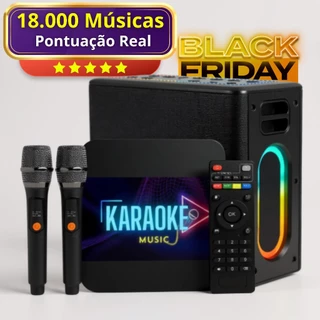 Karaoke Jukebox Profissional Bluetooth com Pontuação Real e Ajuste Vocal + 18.000 Músicas Videoke 4K