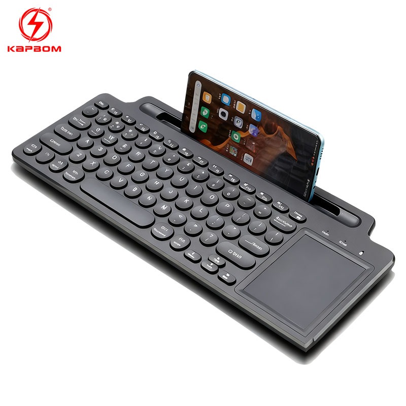 Teclado Bluetooth+2.4G Touchpad com suportepara celular Funciona com iOS/Android/Windows