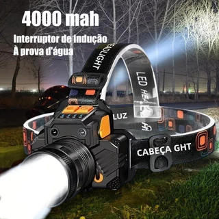 Lanterna De Cabeca Profissional Led Prova D'água Farol De Cabeça Potente Forte