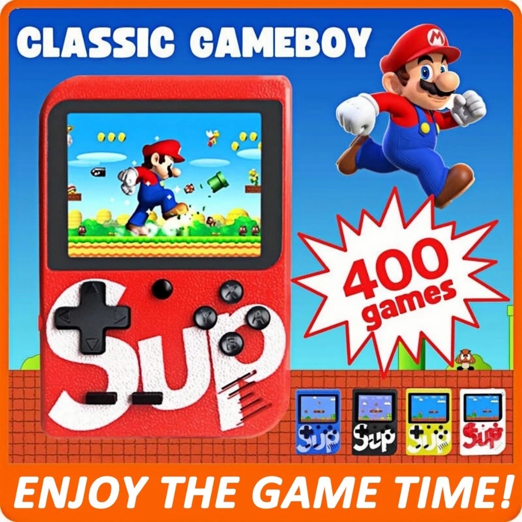Mini Video Game Portátil Sup C/ 400 jogos + 1 Controle para 2