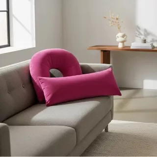 Kit Travesseiro De Pescoço Adulto Para Descanso E Mini Xuxão Luxos Lindos Cores Pink em Oferta na Shopee