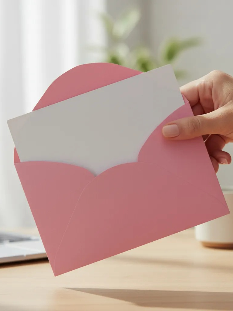 Envelope Mini Carta Rosa Pastel 11,5x8 Cm 100 Unidades | Kit Com Cartão ...