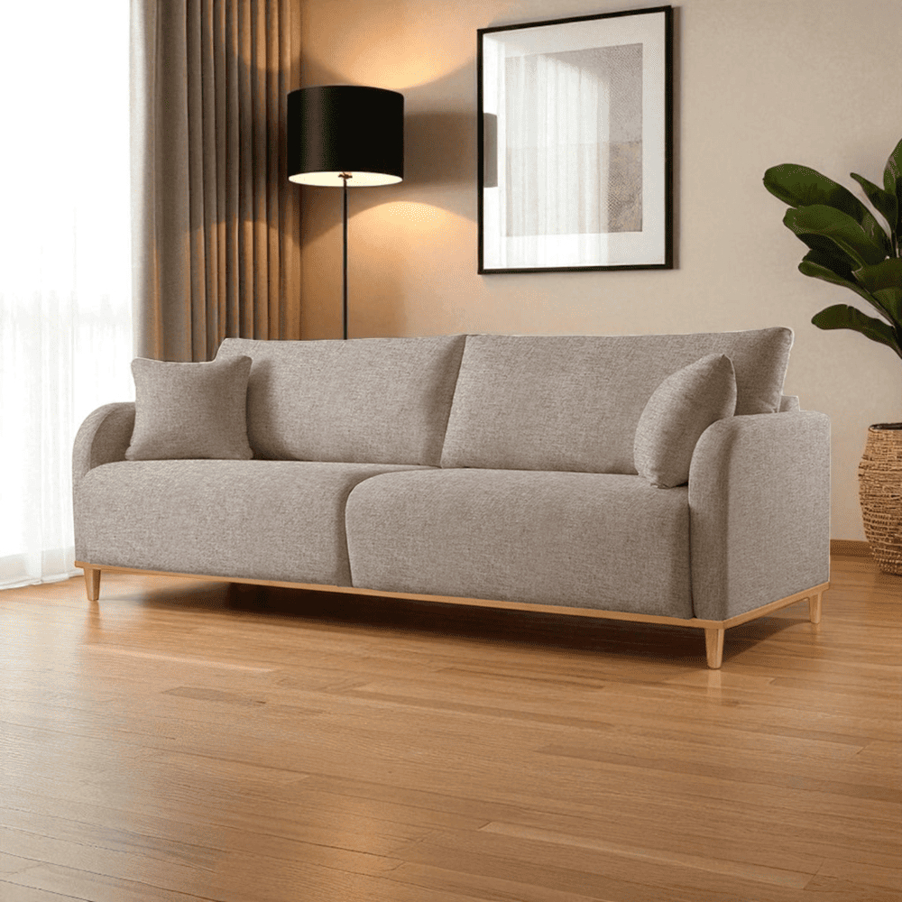 Sofá Camila Luxo 1,60m Fixo 2 Lugares Madeira Maciça 3 Lugares