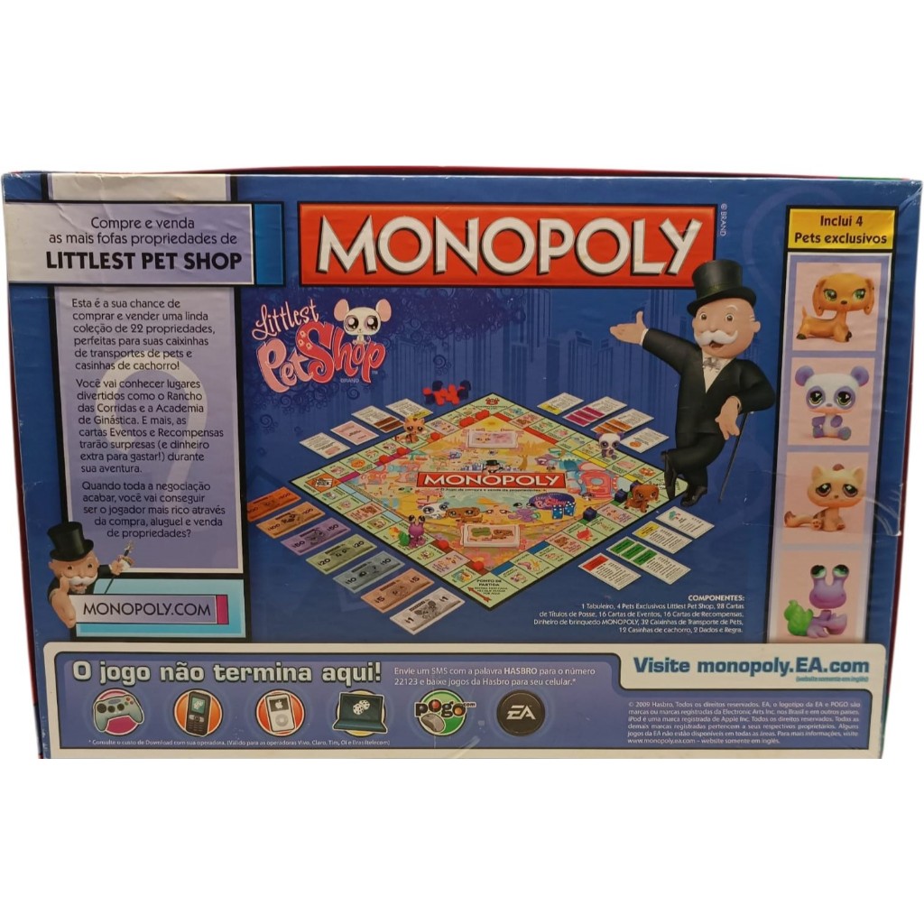 Jogo Monopoly Littlest Petshop Lps Raro Completo Original (Usado