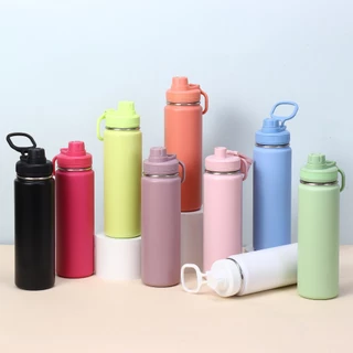 Garrafa Térmica Aço Inox Camada Dupla Não Vaza Com Alça Para Bebidas Quentes E Frias