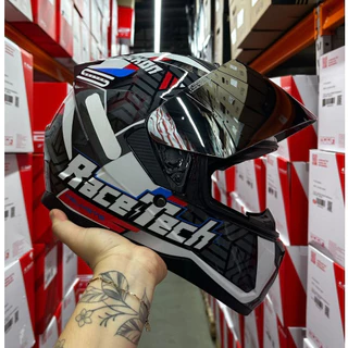 CAPACETE RACE TECH SECTOR VOLTKON PRETO/BRANCO PROMOÇÃO IMPERDIVEL QUEIMA DE ESTOQUE + VISEIRA CROMADA BRINDE