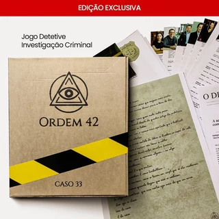 Jogo Realista Detetive - Ordem 42 (Caso 33) Caixa com Documentos, Enigmas e Pistas