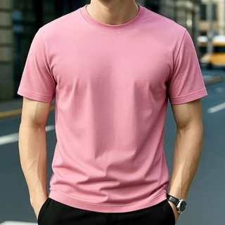 Camiseta Rosa Bebê Lisa Casual Premium 100% Algodão Unissex do P ao GG Perfeita Para o Dia a Dia