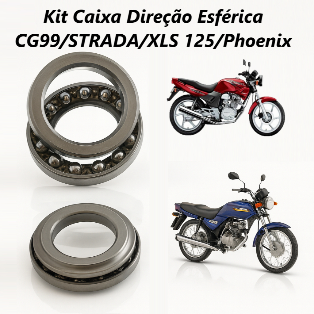 Kit Caixa Direção Completa CBX 200 Strada CG 125 99 XLS 125 Kansas